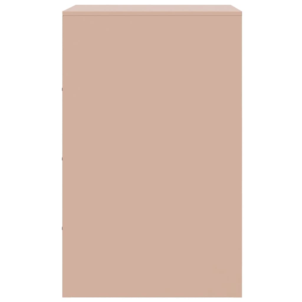 Nattbord 2 stk rosa 34,5x39x62 cm stål