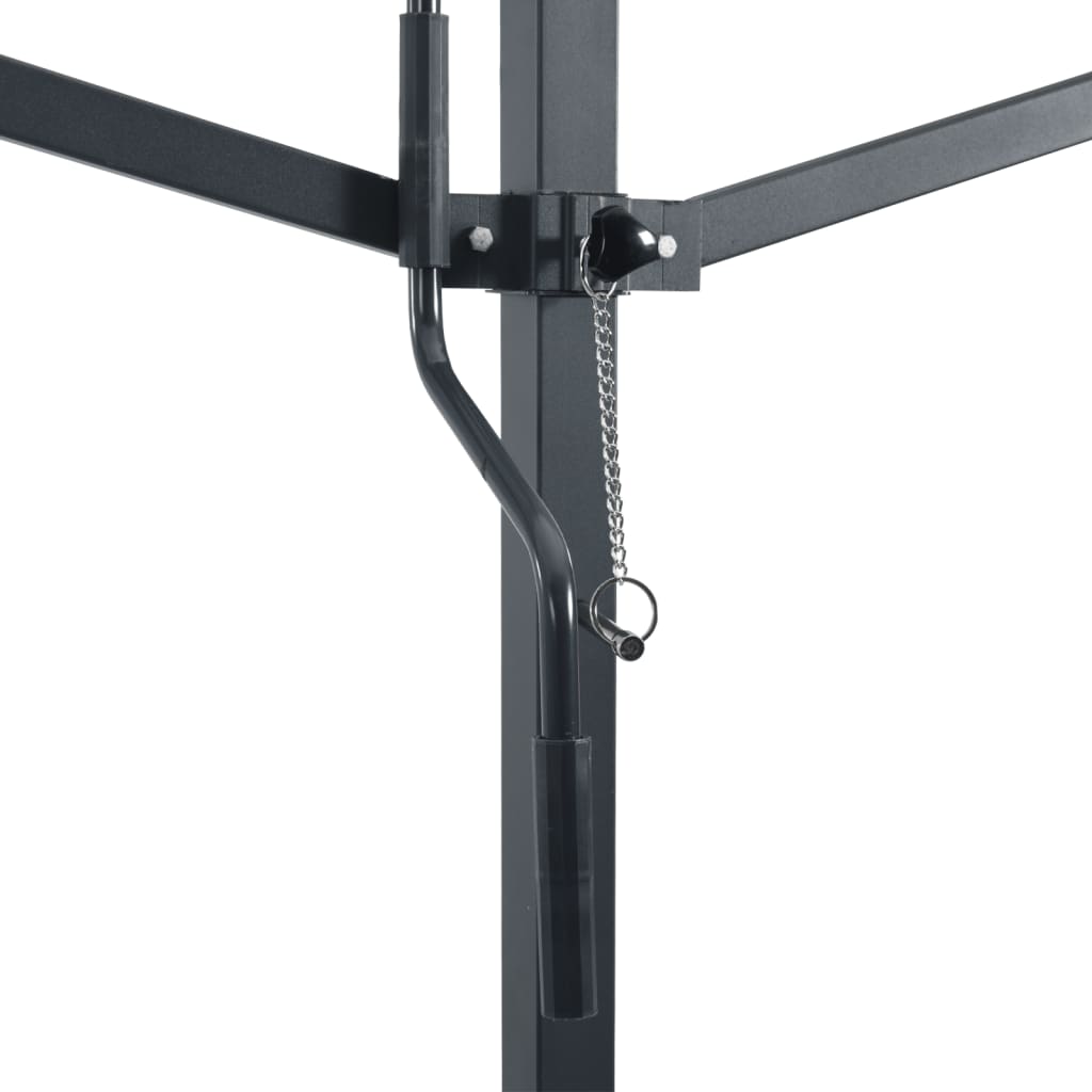 Frittstående markise blå og hvit 500x300 cm stoff og stål