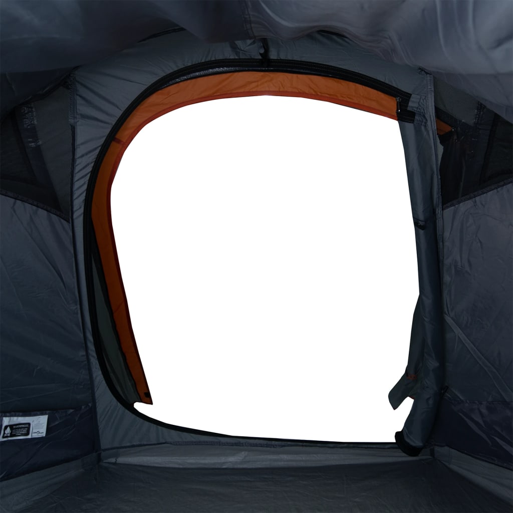 Tunneltelt for camping 2 personer grå og oransje vanntett
