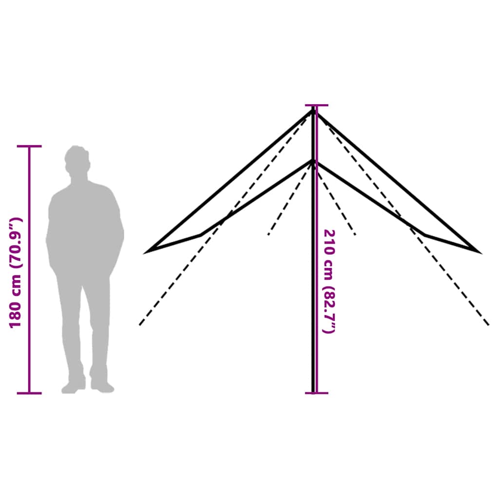 Campingpresenning oransje 460x305x210 cm vanntett