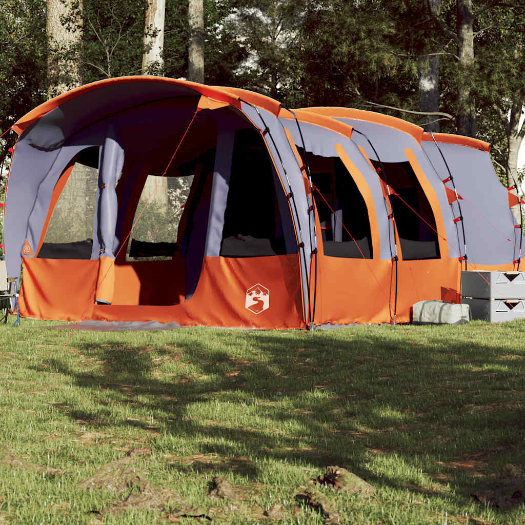 Tunneltelt for camping 8 personer grå vanntett