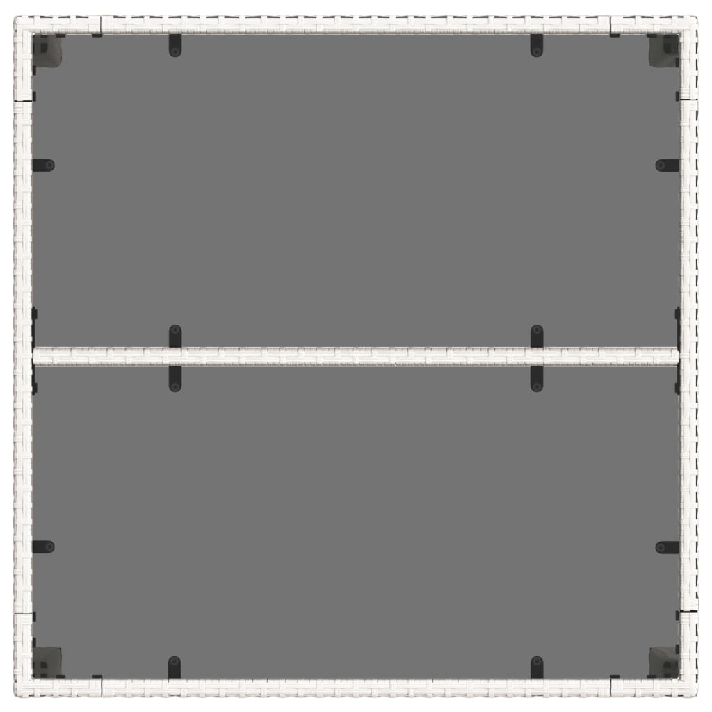 Hagebord med glassplate hvit 90x90x75 cm polyrotting