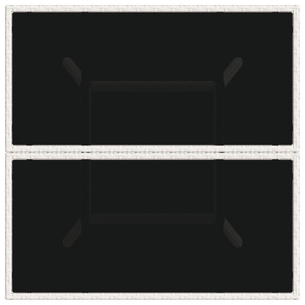 Hagebord med glassplate hvit 80x80x75 cm polyrotting