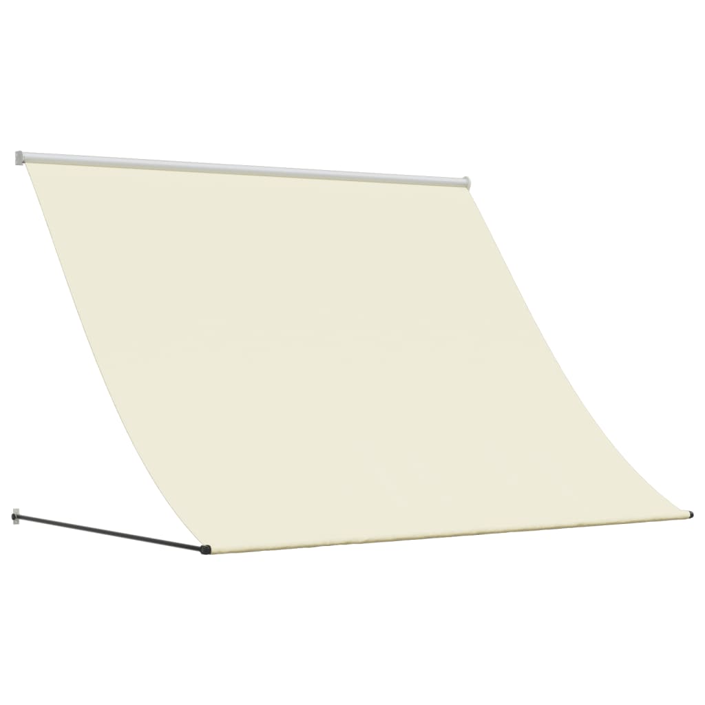 Uttrekkbar markise kremhvit 250x150 cm stoff og stål