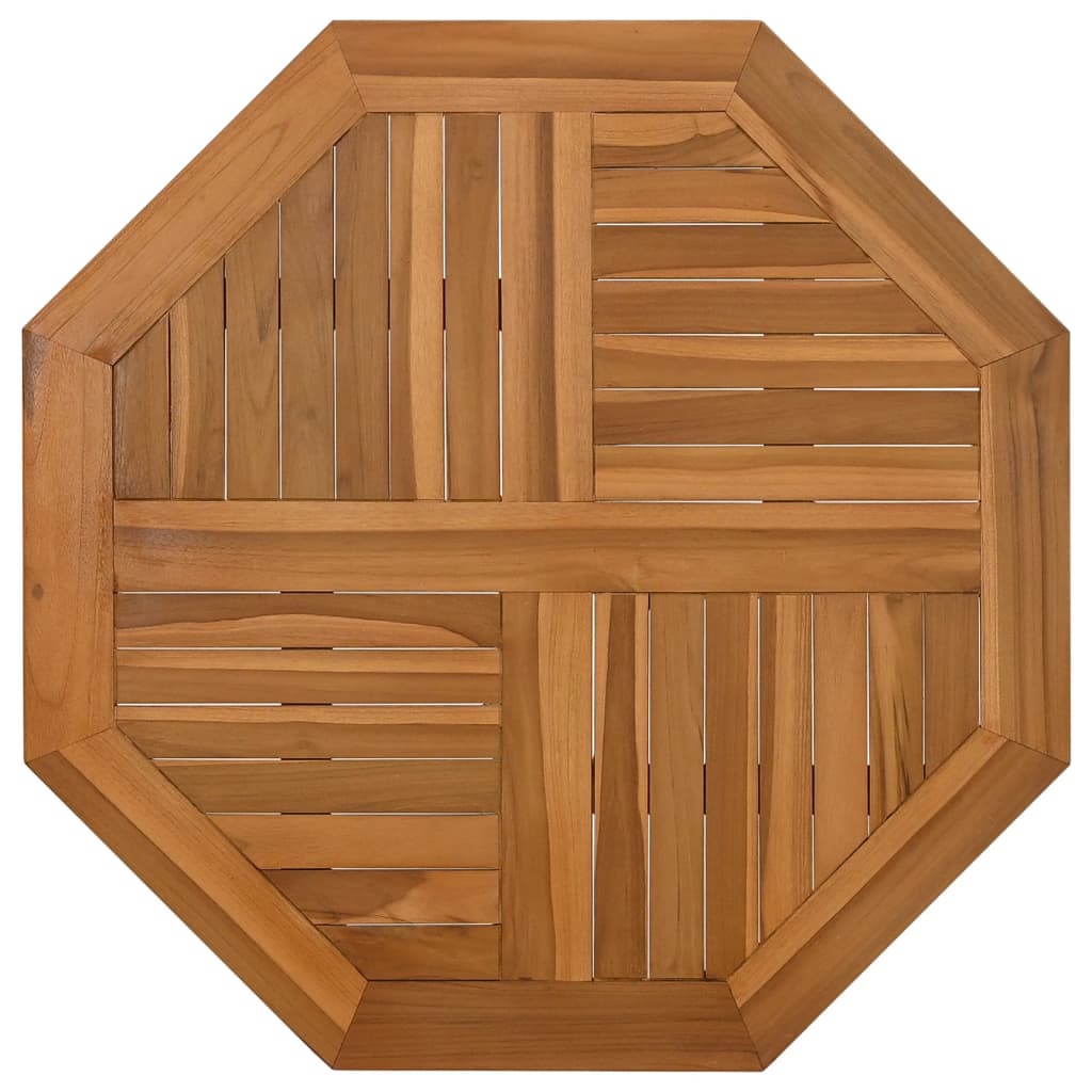 Bordplate 80x80x2,5 cm åttekantet heltre teak