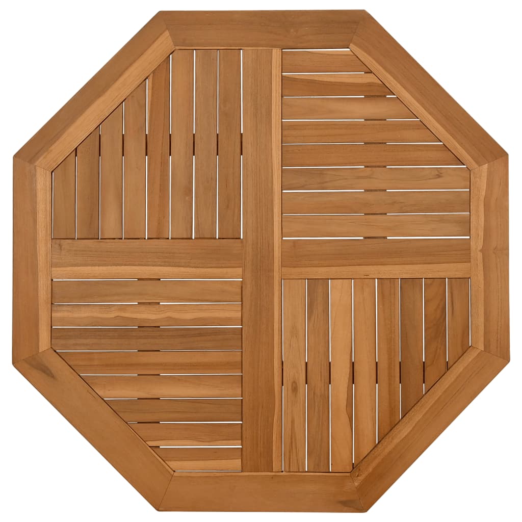 Bordplate 90x90x2,5 cm åttekantet heltre teak
