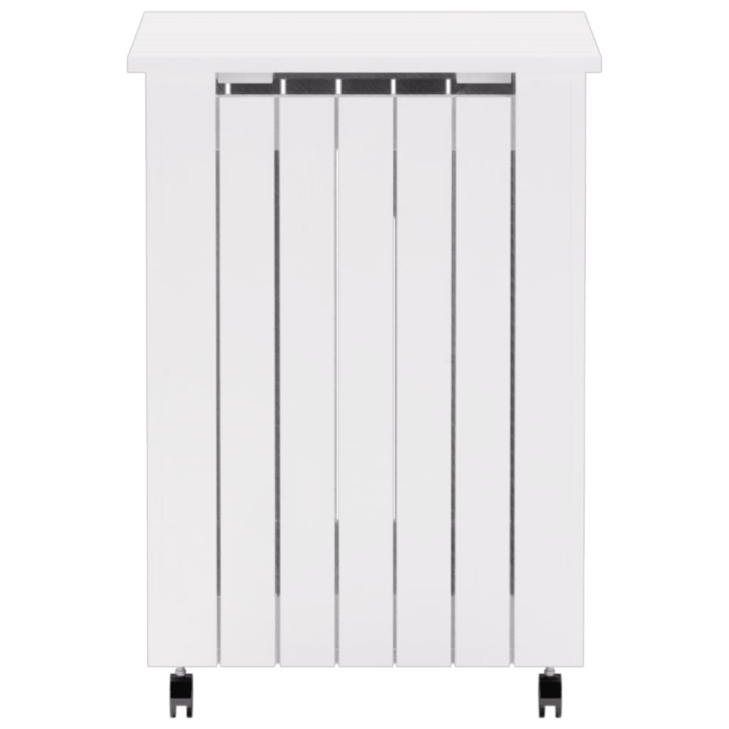 Skittentøyskurv med hjul RANA hvit 45x45x64 cm heltre furu