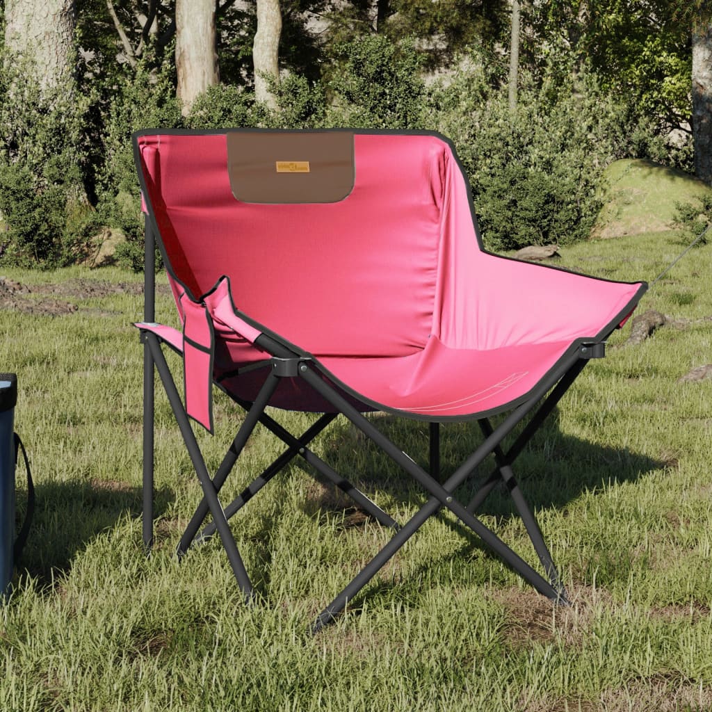 Campingstoler med lomme 2 stk sammenleggbar rosa