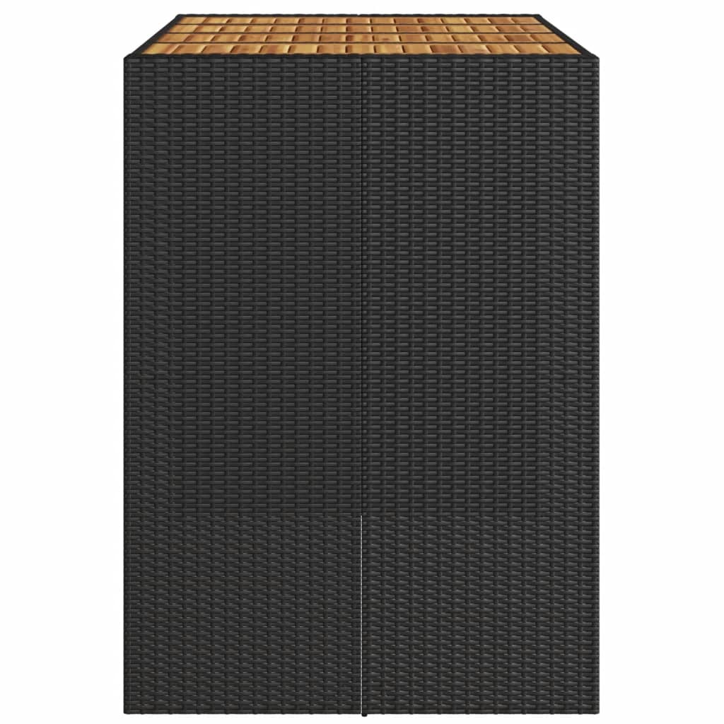 Hagebord med topp i akasie svart 145x80x110 cm polyrotting