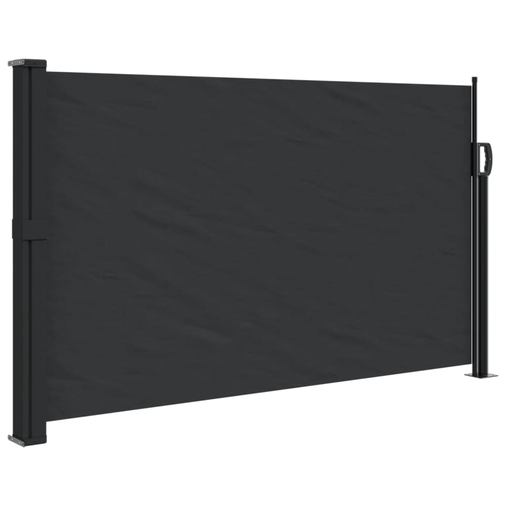 Uttrekkbar sidemarkise svart 120x300 cm