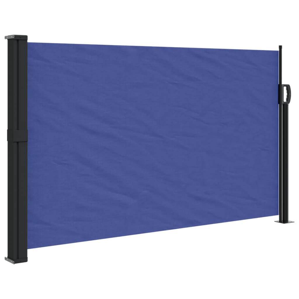 Uttrekkbar sidemarkise blå 120x300 cm