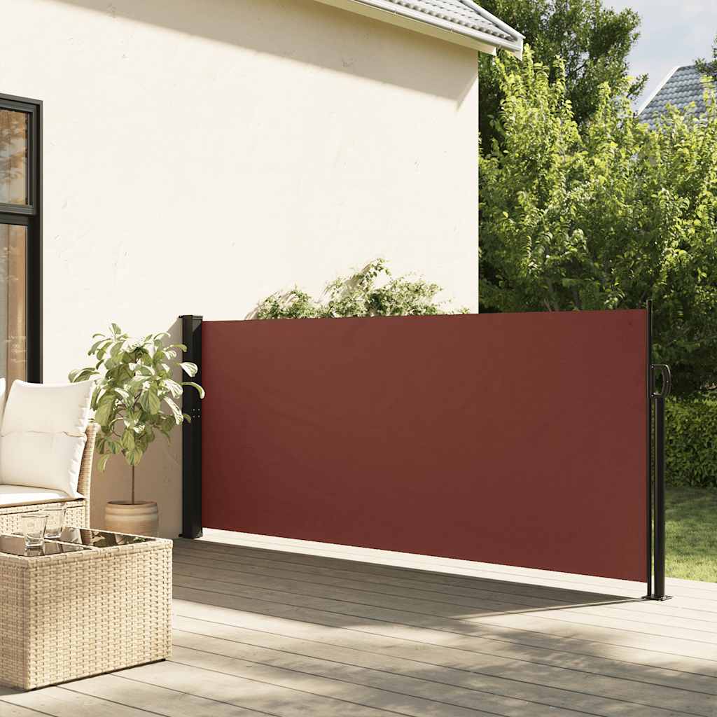 Uttrekkbar sidemarkise brun 117x300 cm