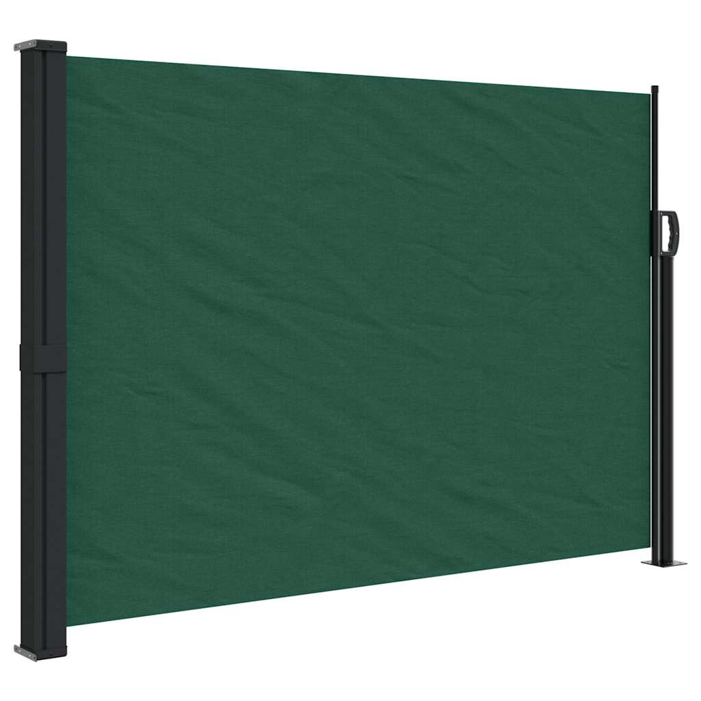 Uttrekkbar sidemarkise mørkegrønn 140x300 cm