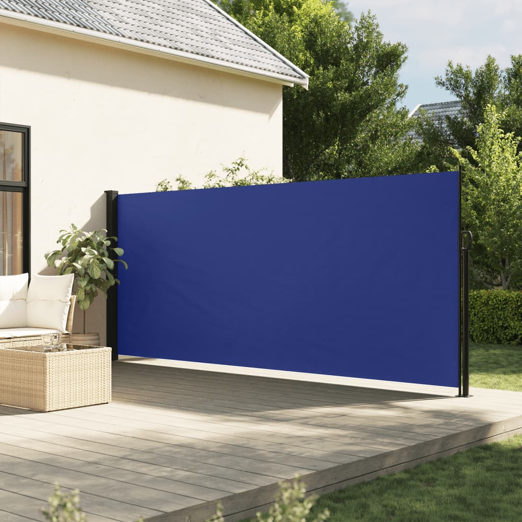 Uttrekkbar sidemarkise blå 160x300 cm