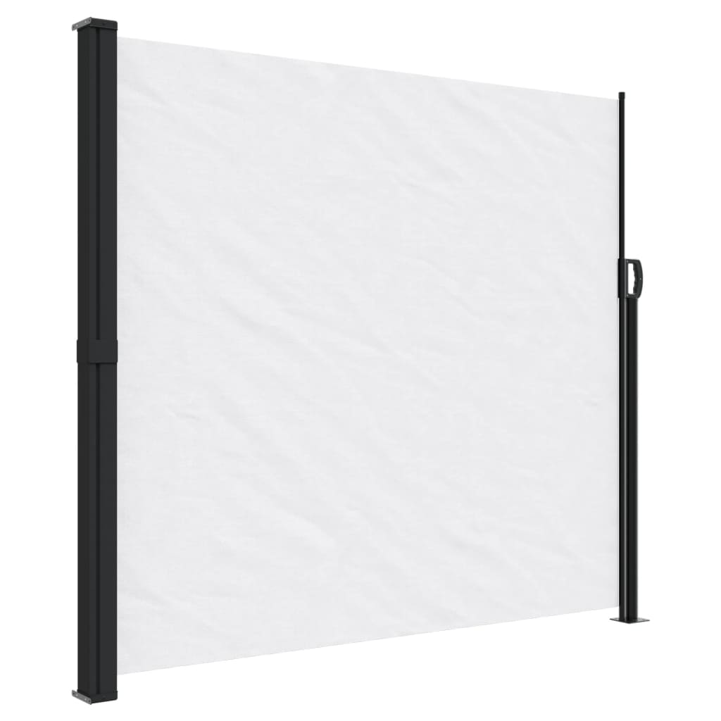 Uttrekkbar sidemarkise hvit 180x300 cm