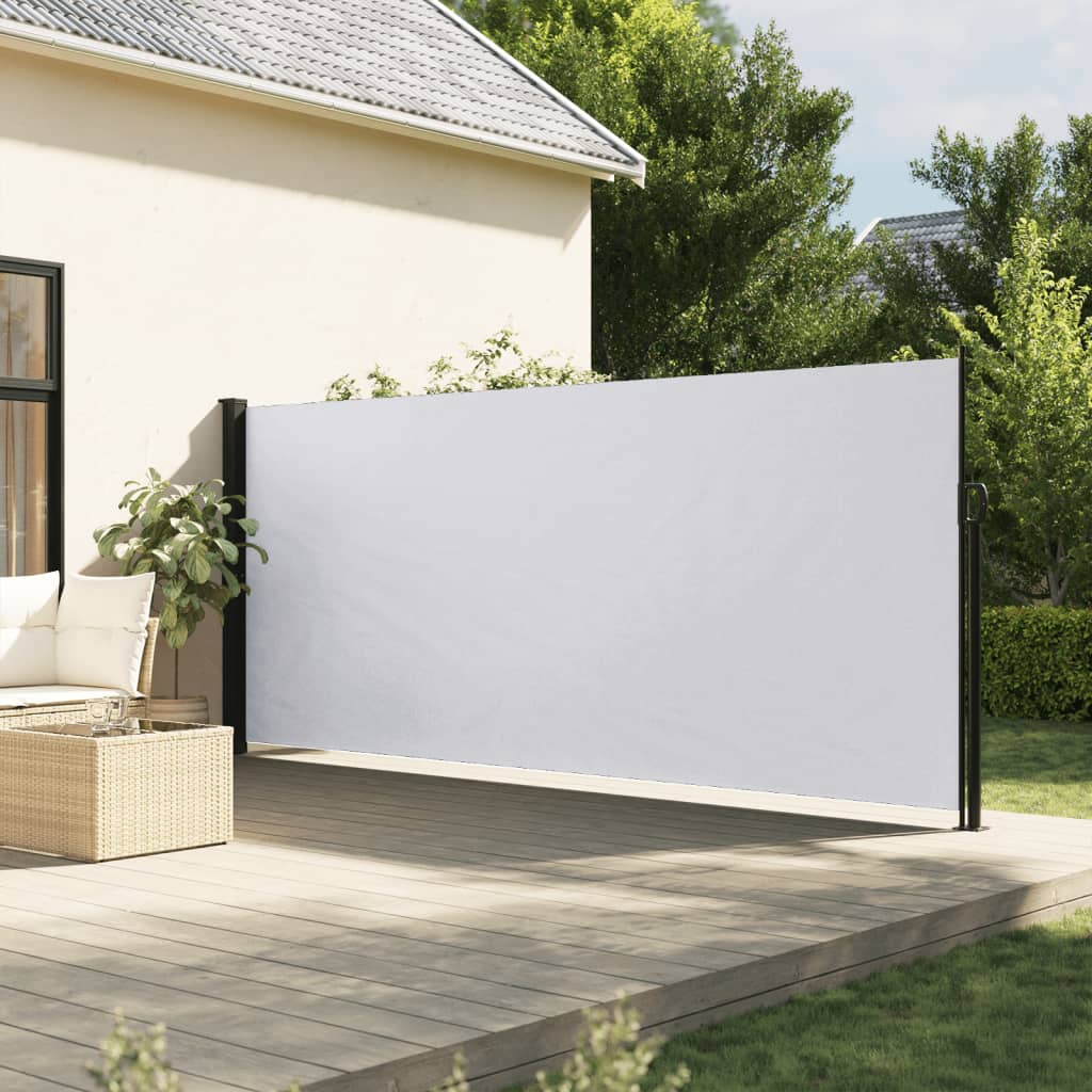 Uttrekkbar sidemarkise hvit 180x300 cm