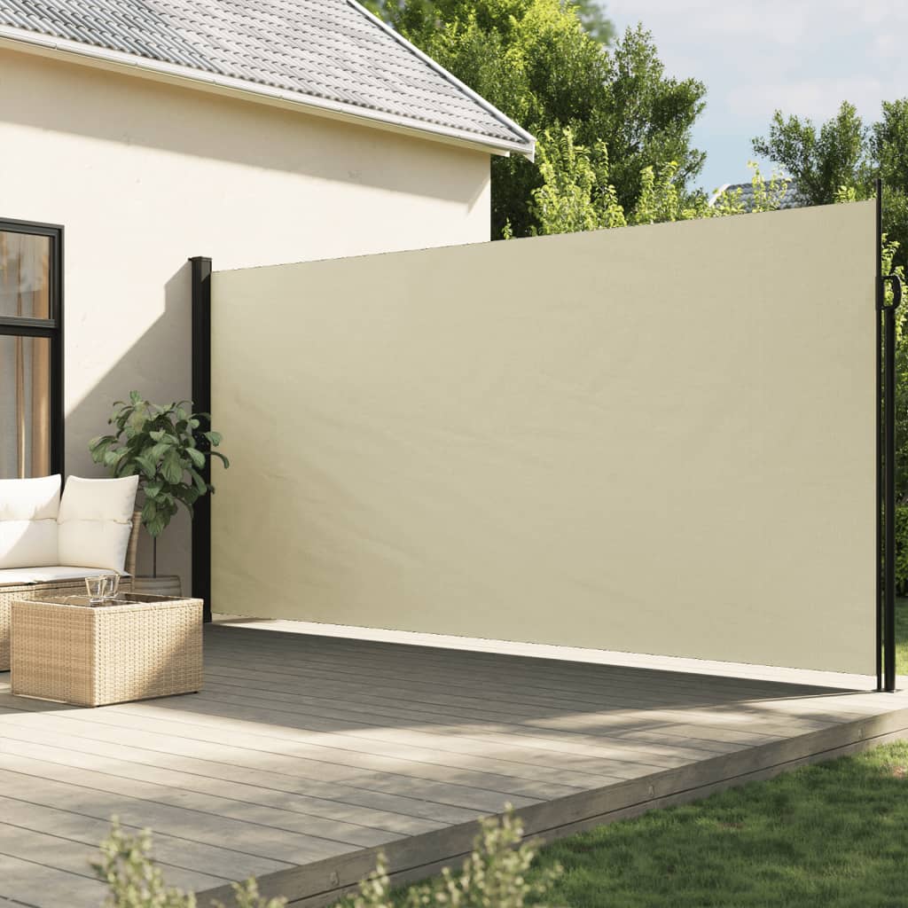 Uttrekkbar sidemarkise kremhvit 200x300 cm