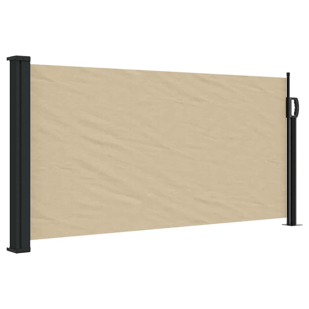Uttrekkbar sidemarkise beige 100x500 cm