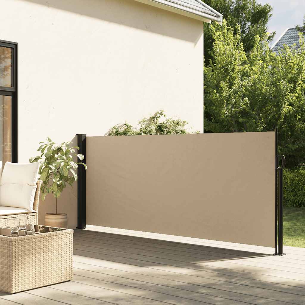 Uttrekkbar sidemarkise beige 100x500 cm