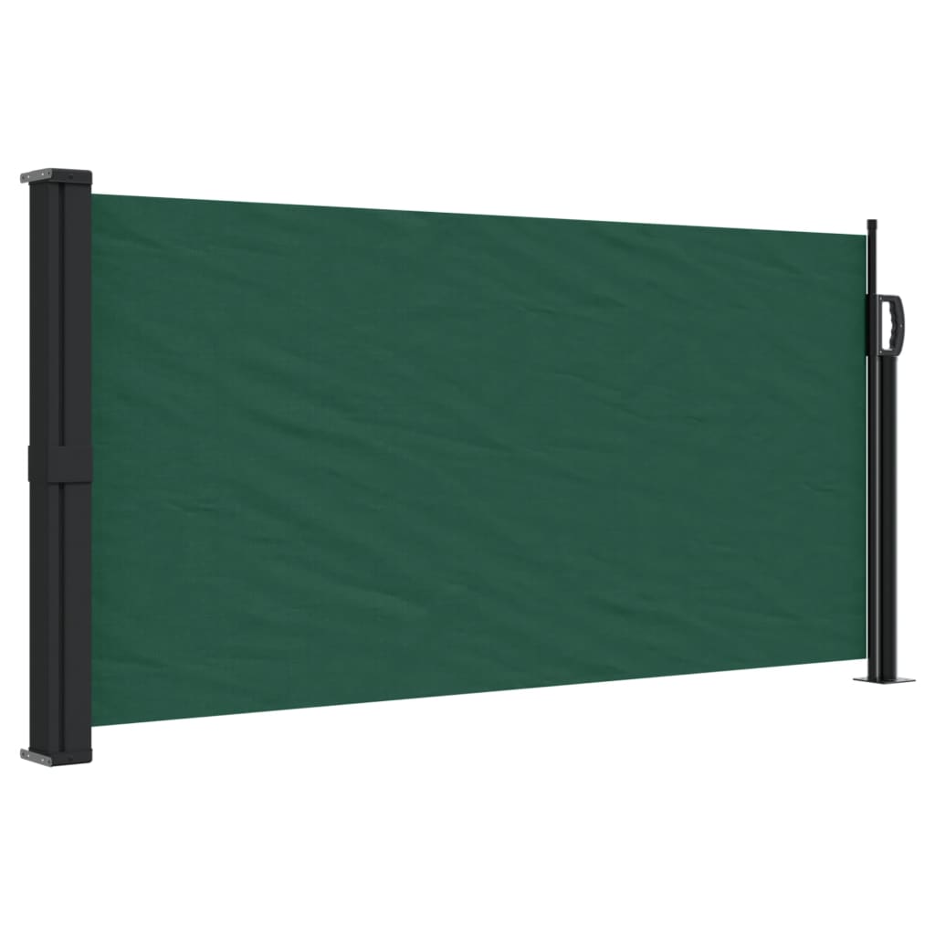 Uttrekkbar sidemarkise mørkegrønn 100x500 cm