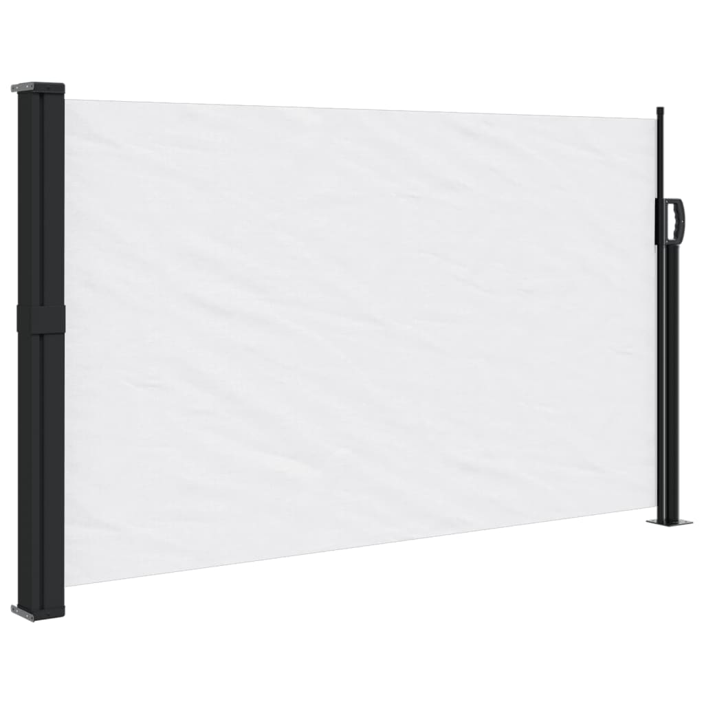 Uttrekkbar sidemarkise hvit 120x500 cm