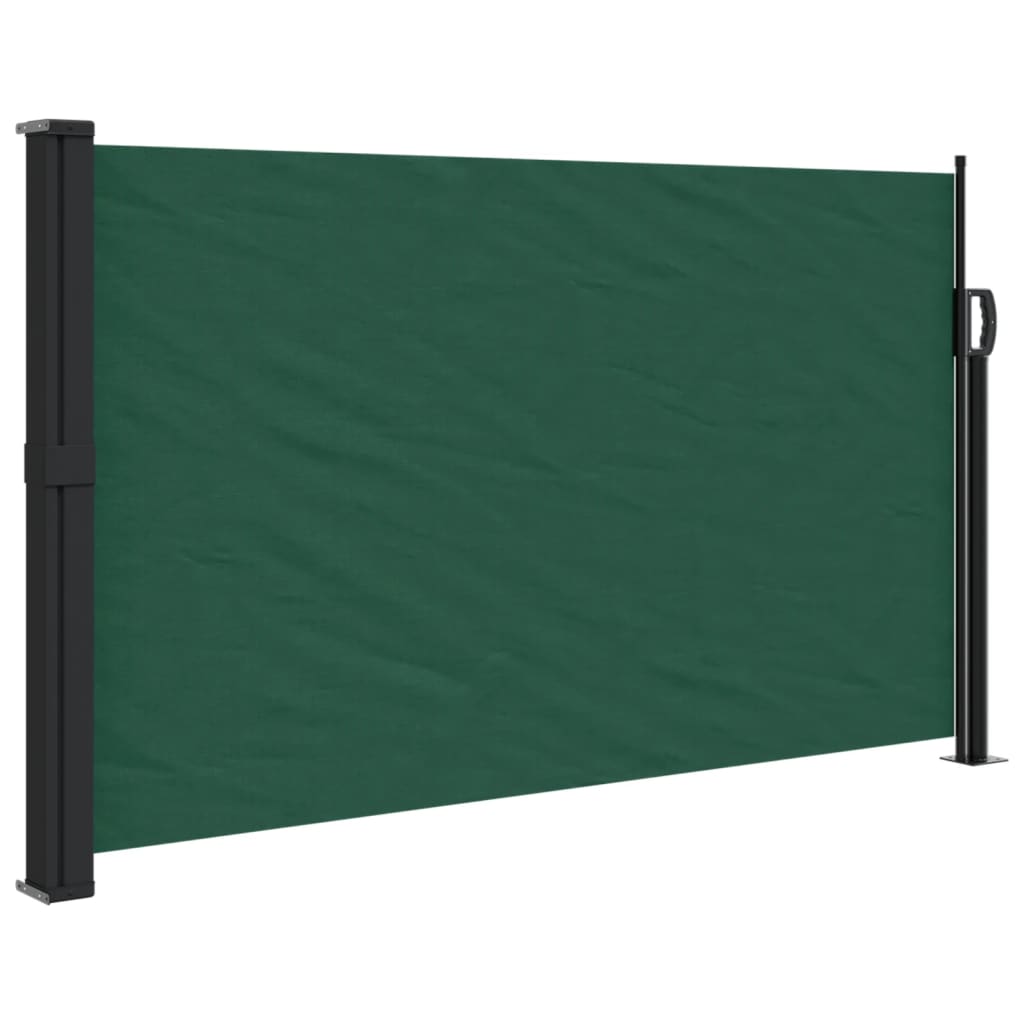 Uttrekkbar sidemarkise mørkegrønn 120x500 cm