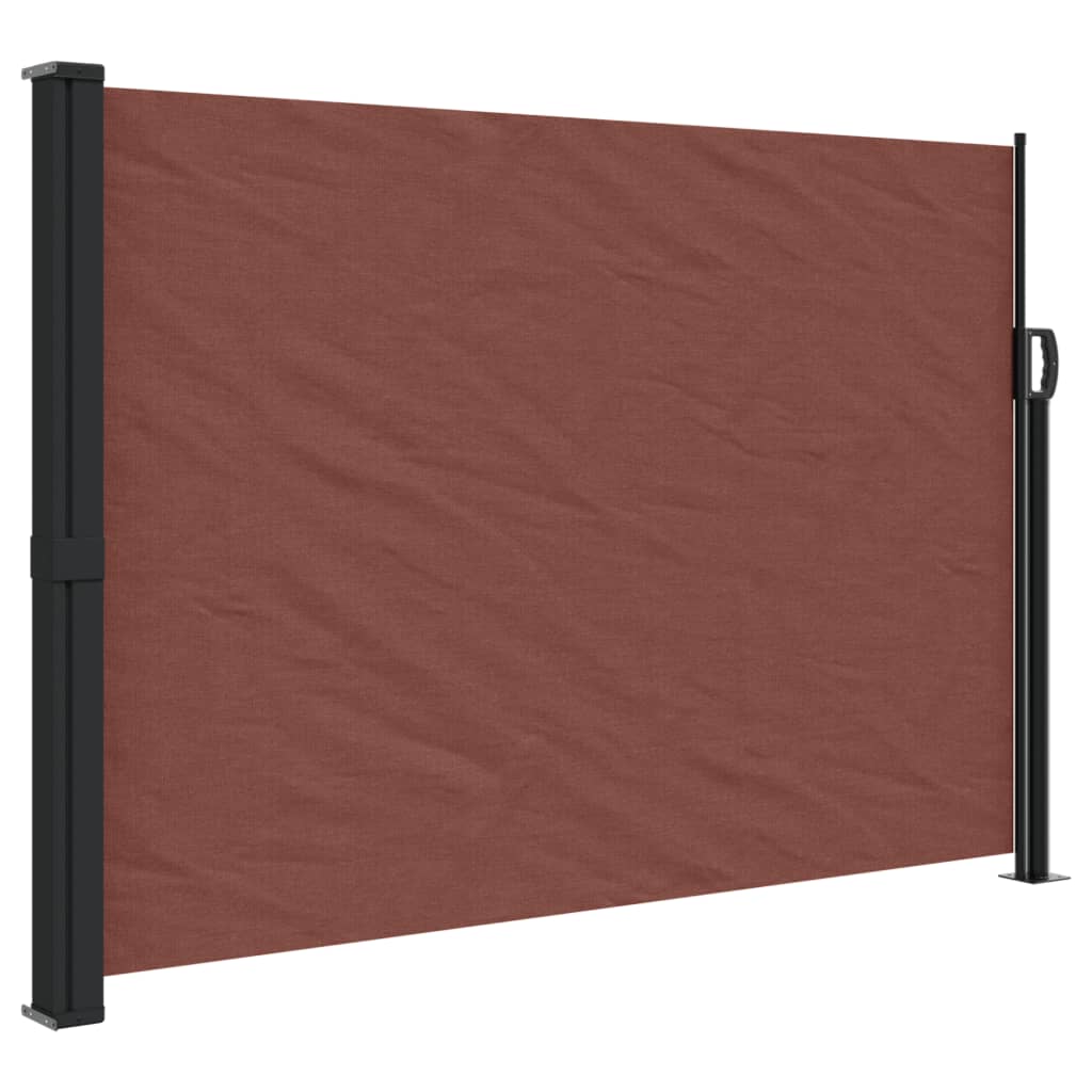 Uttrekkbar sidemarkise brun 140x500 cm