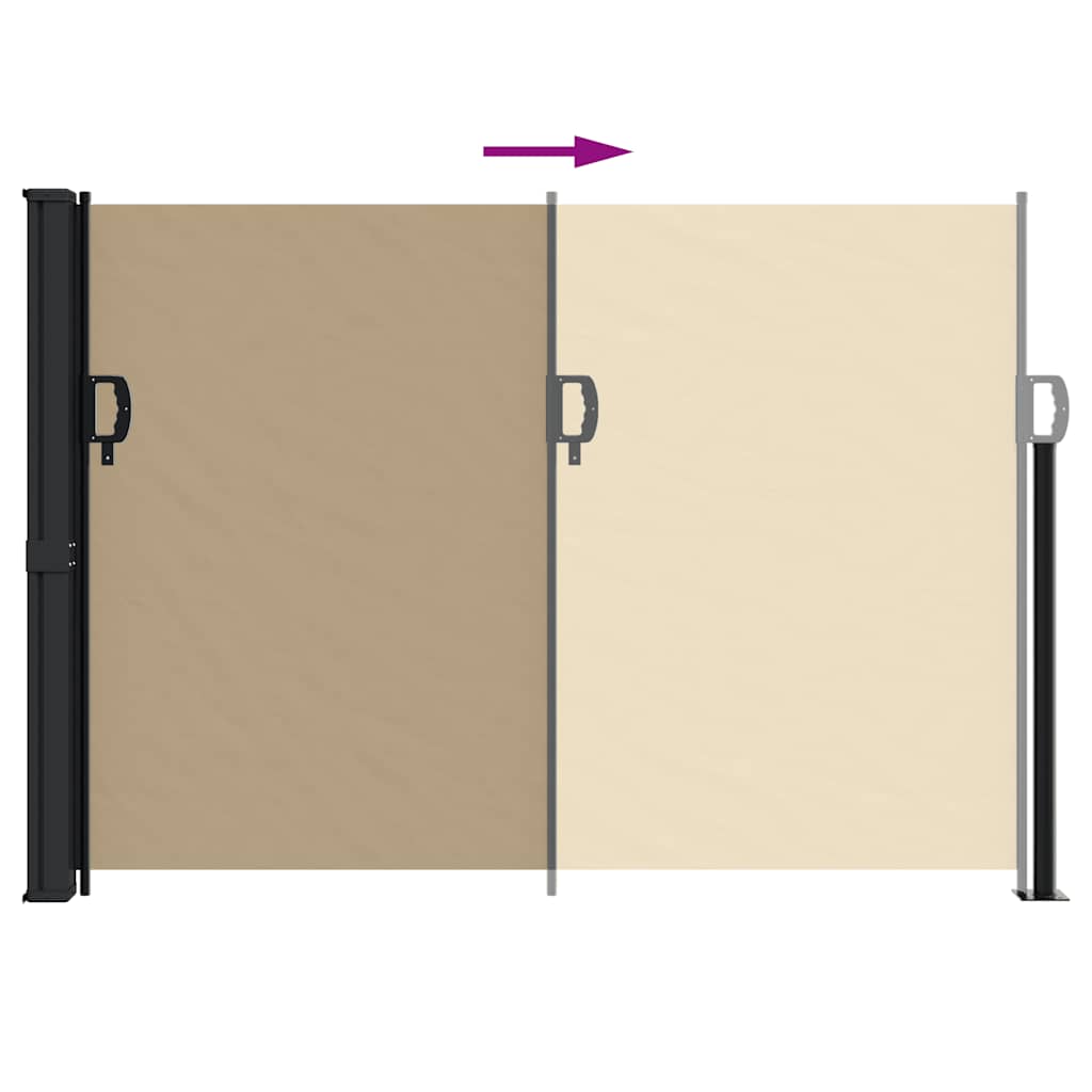Uttrekkbar sidemarkise beige 140x500 cm