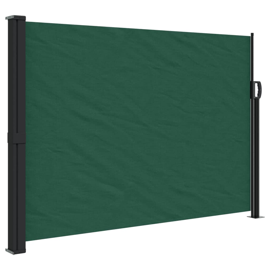 Uttrekkbar sidemarkise mørkegrønn 140x500 cm