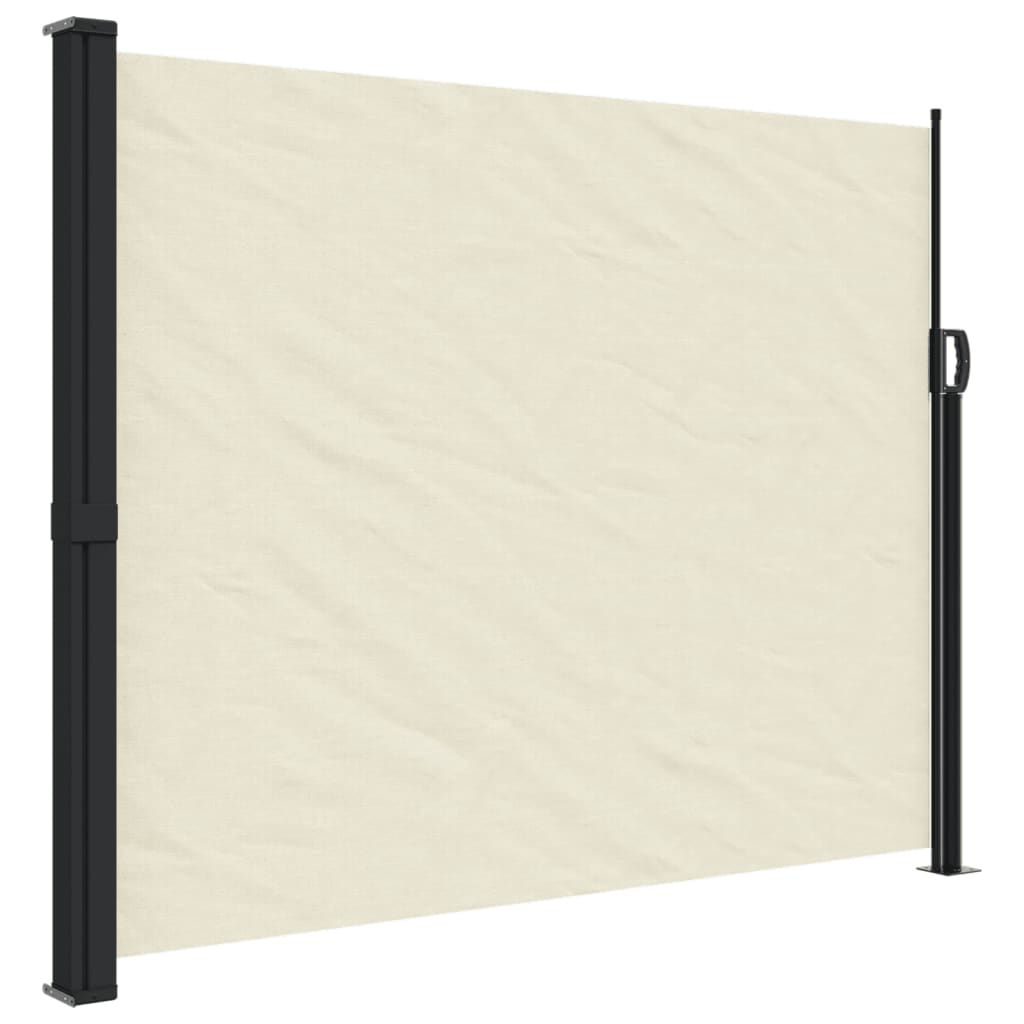 Uttrekkbar sidemarkise kremhvit 160x500 cm
