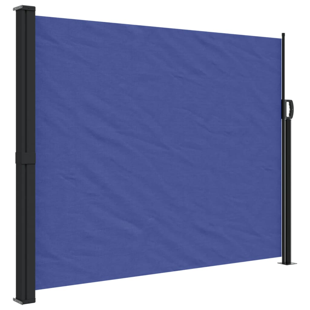 Uttrekkbar sidemarkise blå 160x500 cm