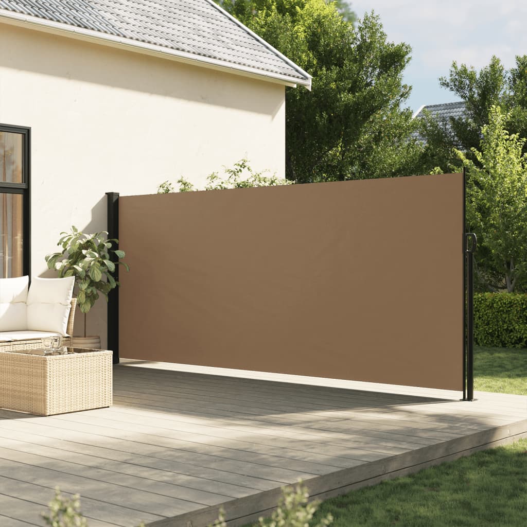 Uttrekkbar sidemarkise gråbrun 160x500 cm