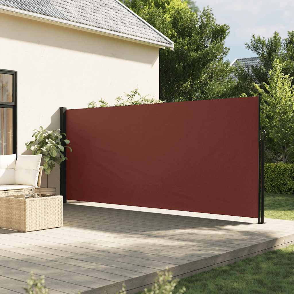 Uttrekkbar sidemarkise brun 180x500 cm
