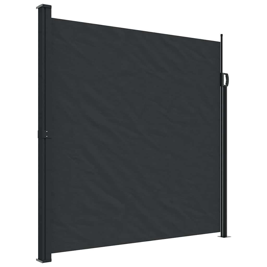 Uttrekkbar sidemarkise svart 200x500 cm