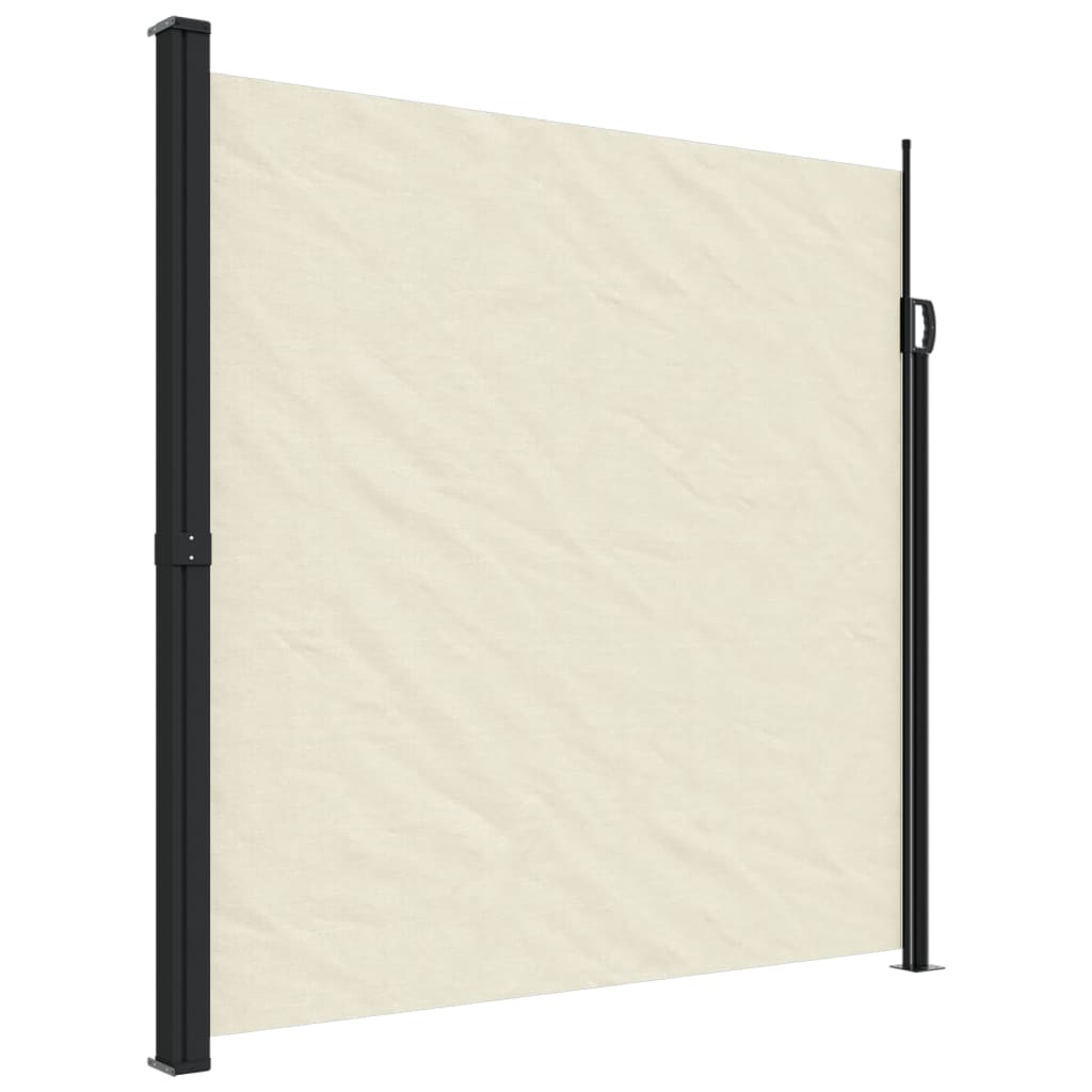 Uttrekkbar sidemarkise kremhvit 200x500 cm