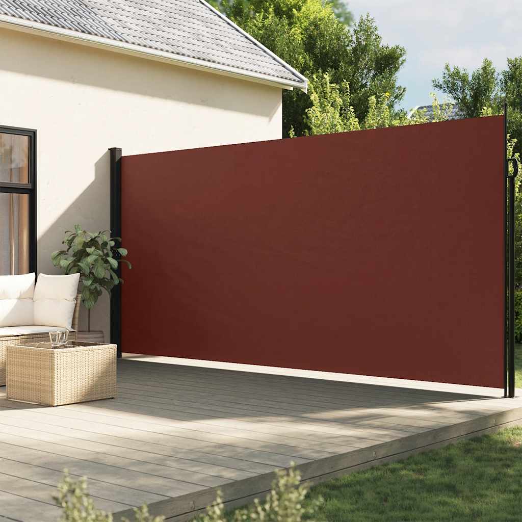 Uttrekkbar sidemarkise brun 200x500 cm