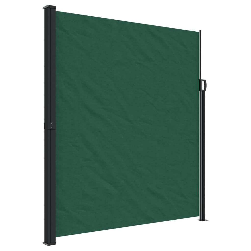 Uttrekkbar sidemarkise mørkegrønn 220x500 cm