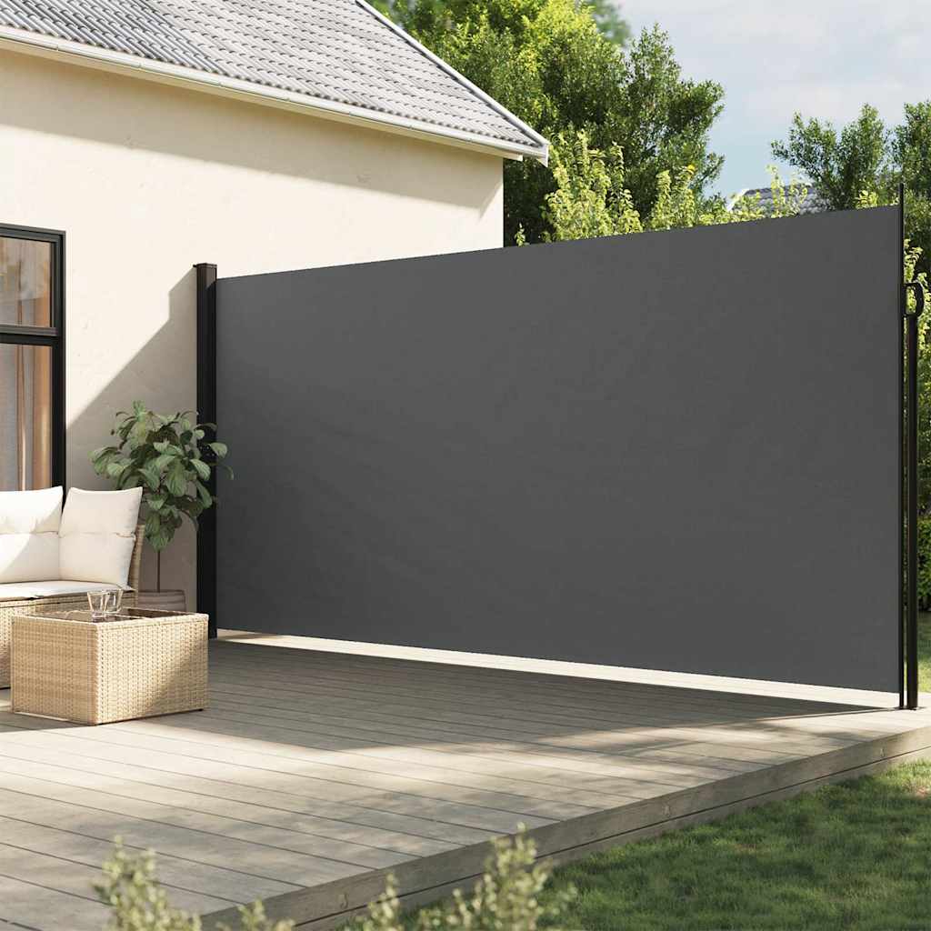 Uttrekkbar sidemarkise antrasitt 220x500 cm
