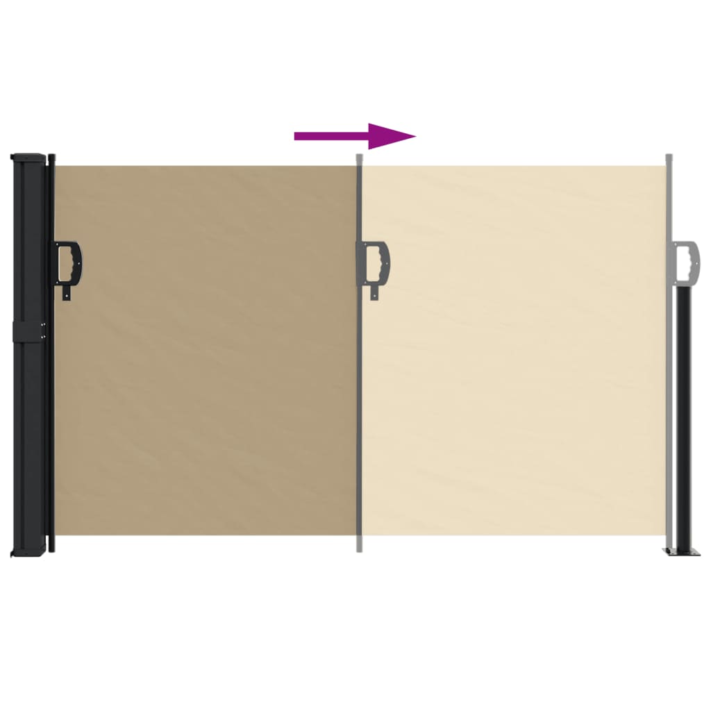 Uttrekkbar sidemarkise beige 120x600 cm