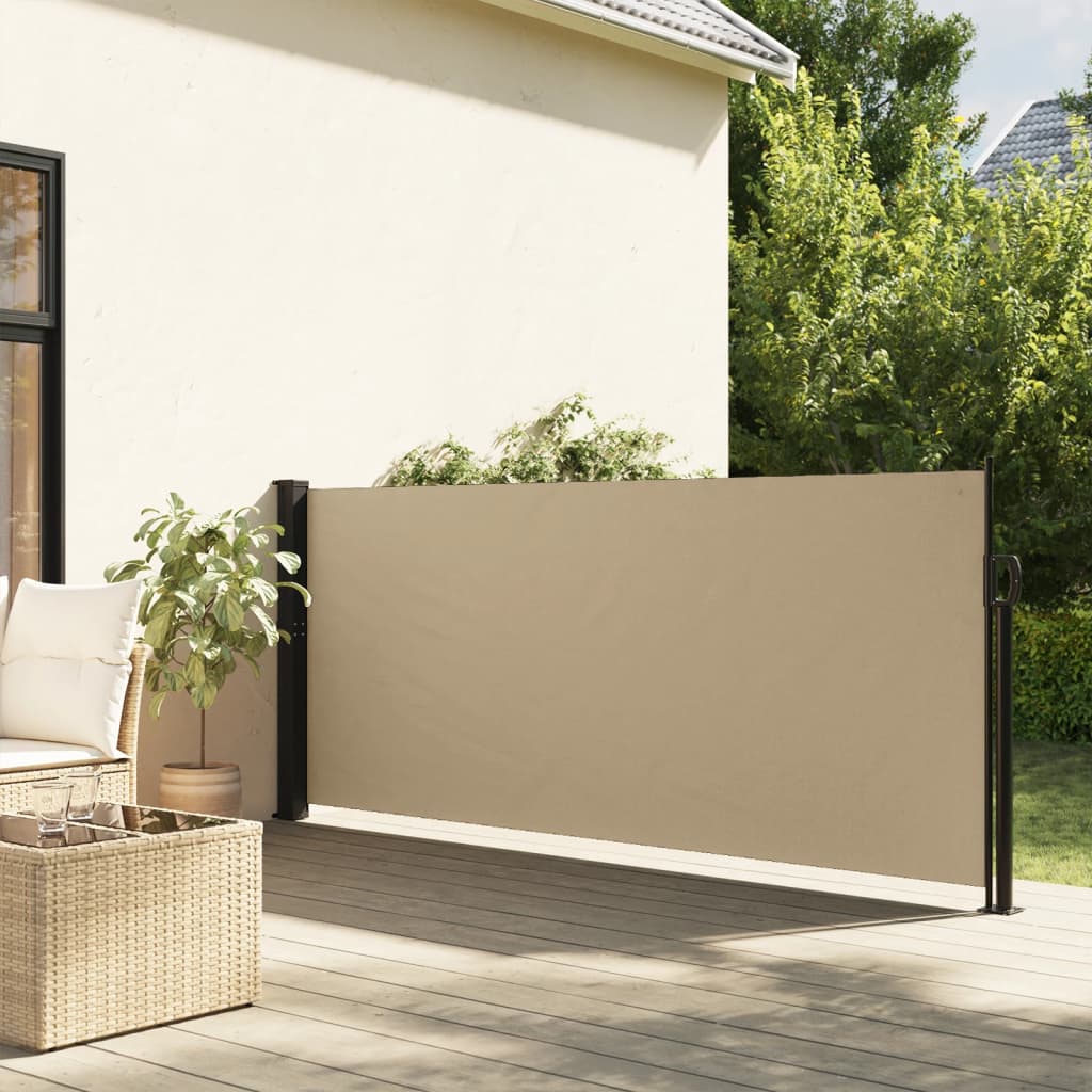 Uttrekkbar sidemarkise beige 120x600 cm