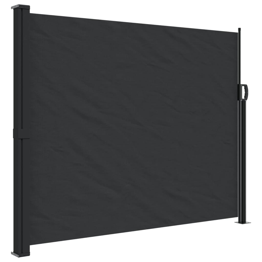 Uttrekkbar sidemarkise 160x600 cm svart
