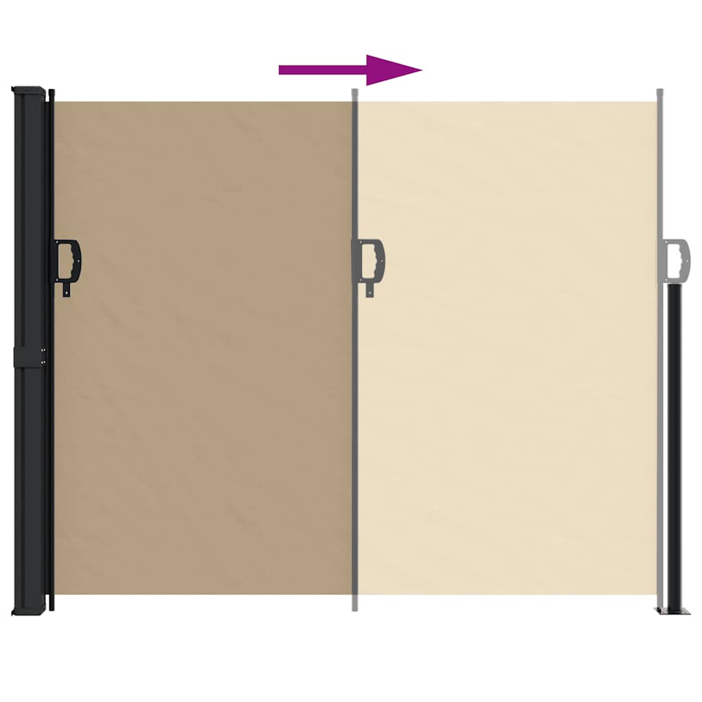 Uttrekkbar sidemarkise beige 160x600 cm