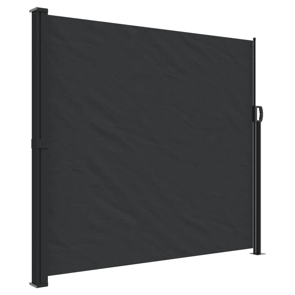 Uttrekkbar sidemarkise 180x600 cm svart