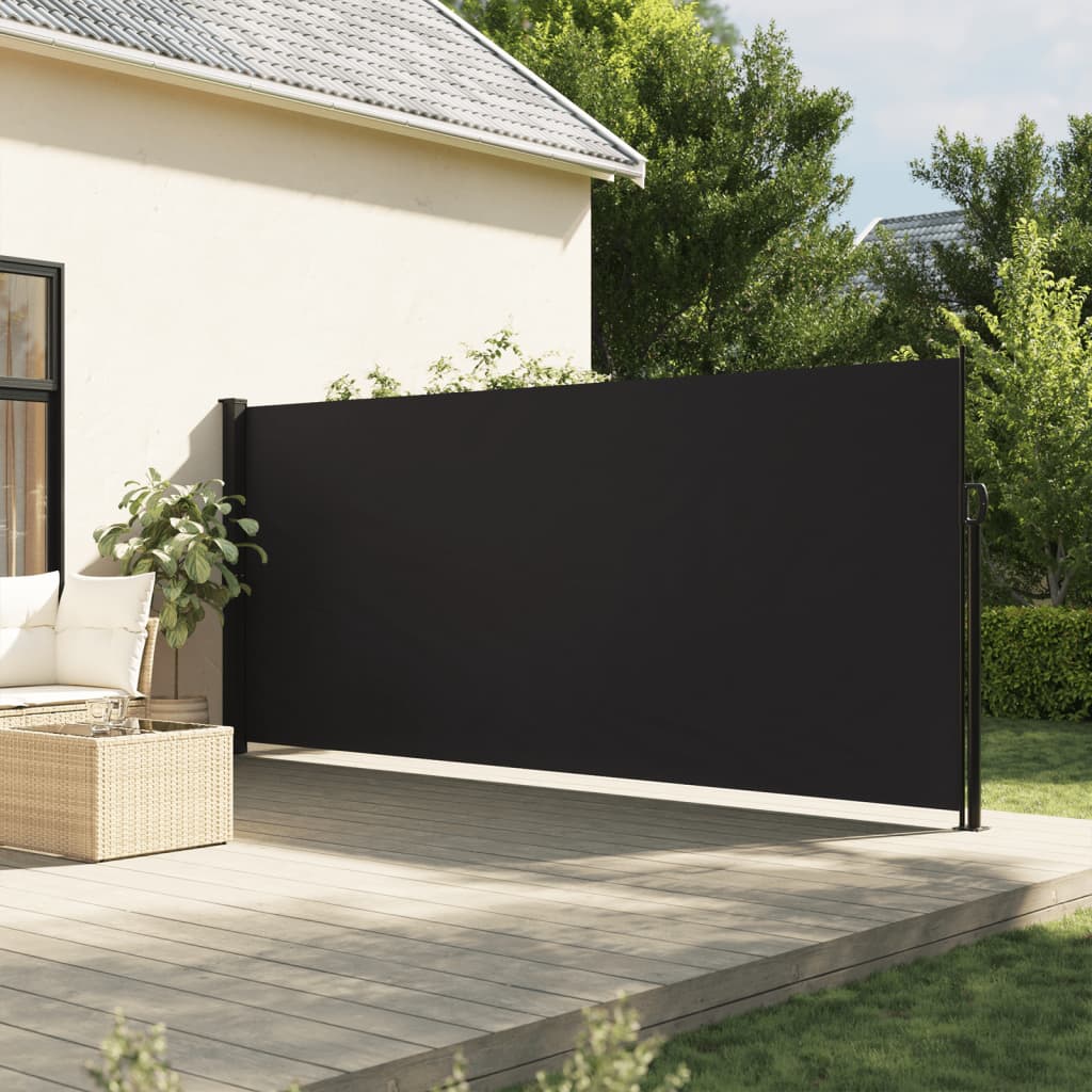 Uttrekkbar sidemarkise 180x600 cm svart