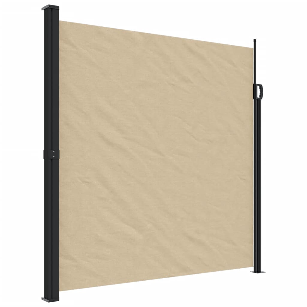 Uttrekkbar sidemarkise beige 200x600 cm