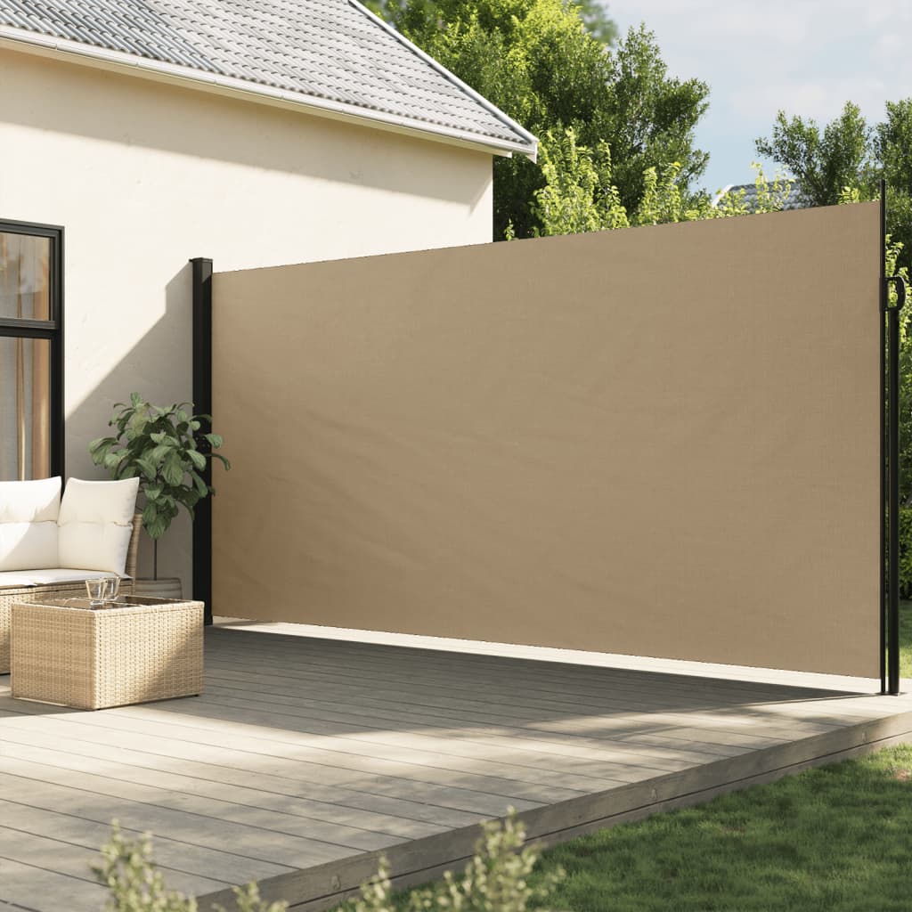 Uttrekkbar sidemarkise beige 200x600 cm