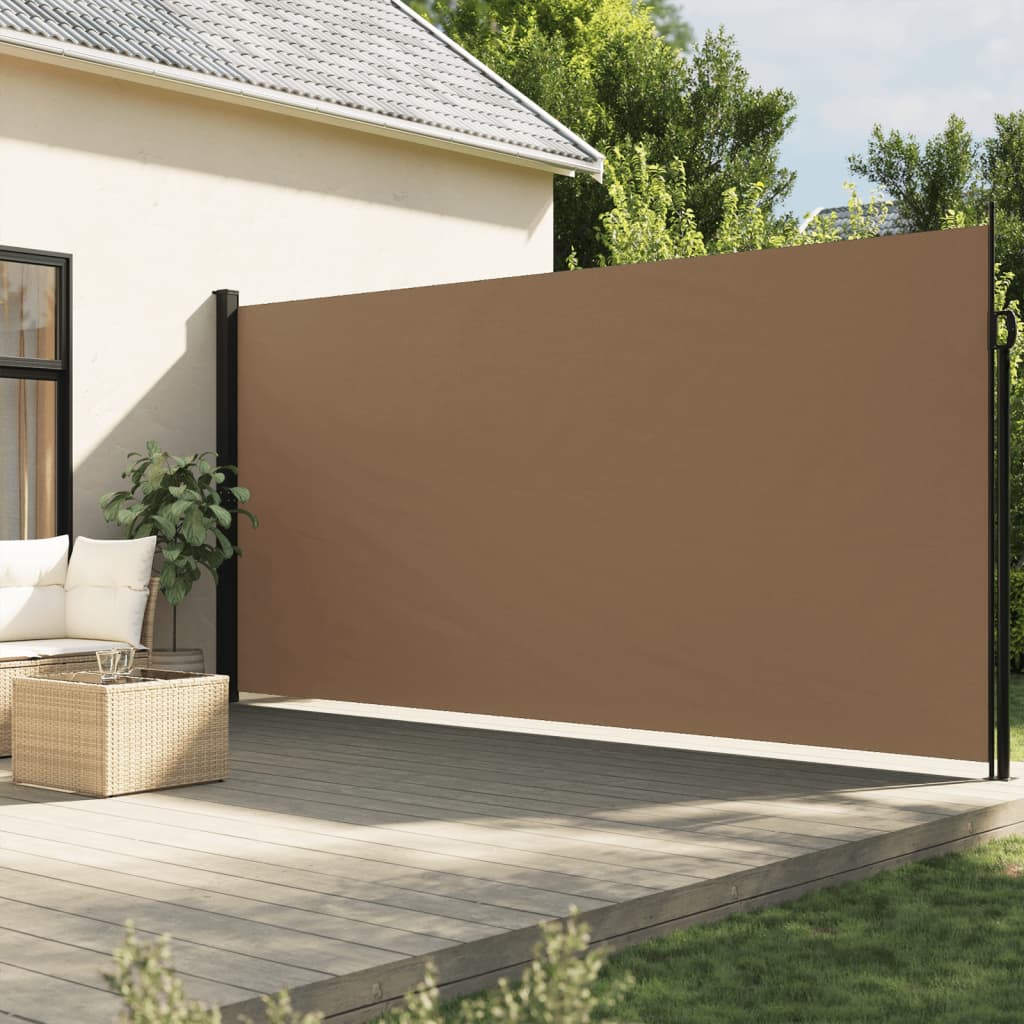Uttrekkbar sidemarkise gråbrun 200x600 cm