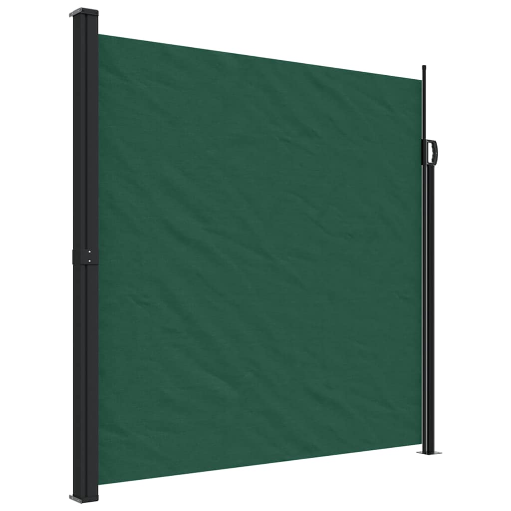 Uttrekkbar sidemarkise mørkegrønn 200x600 cm