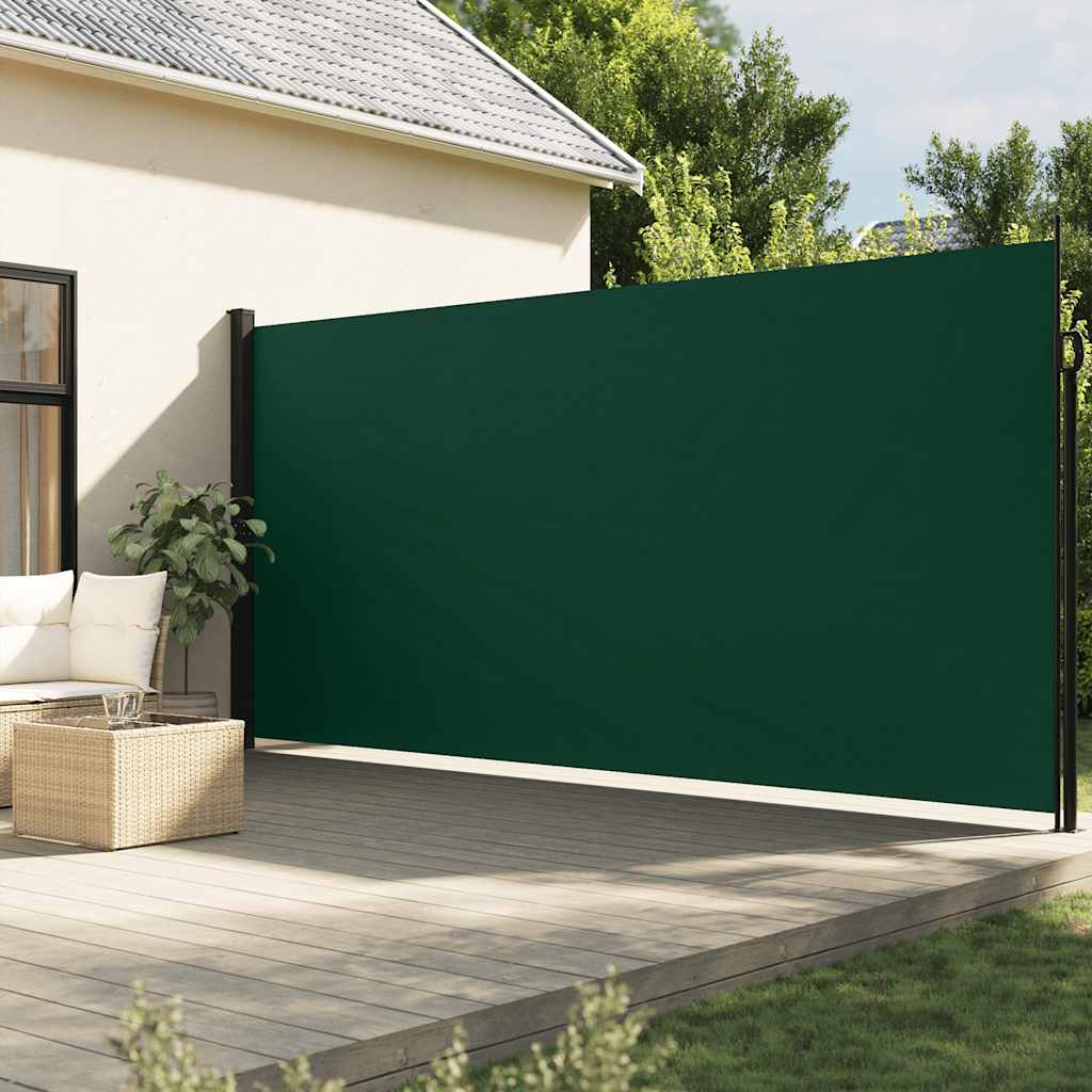 Uttrekkbar sidemarkise mørkegrønn 200x600 cm