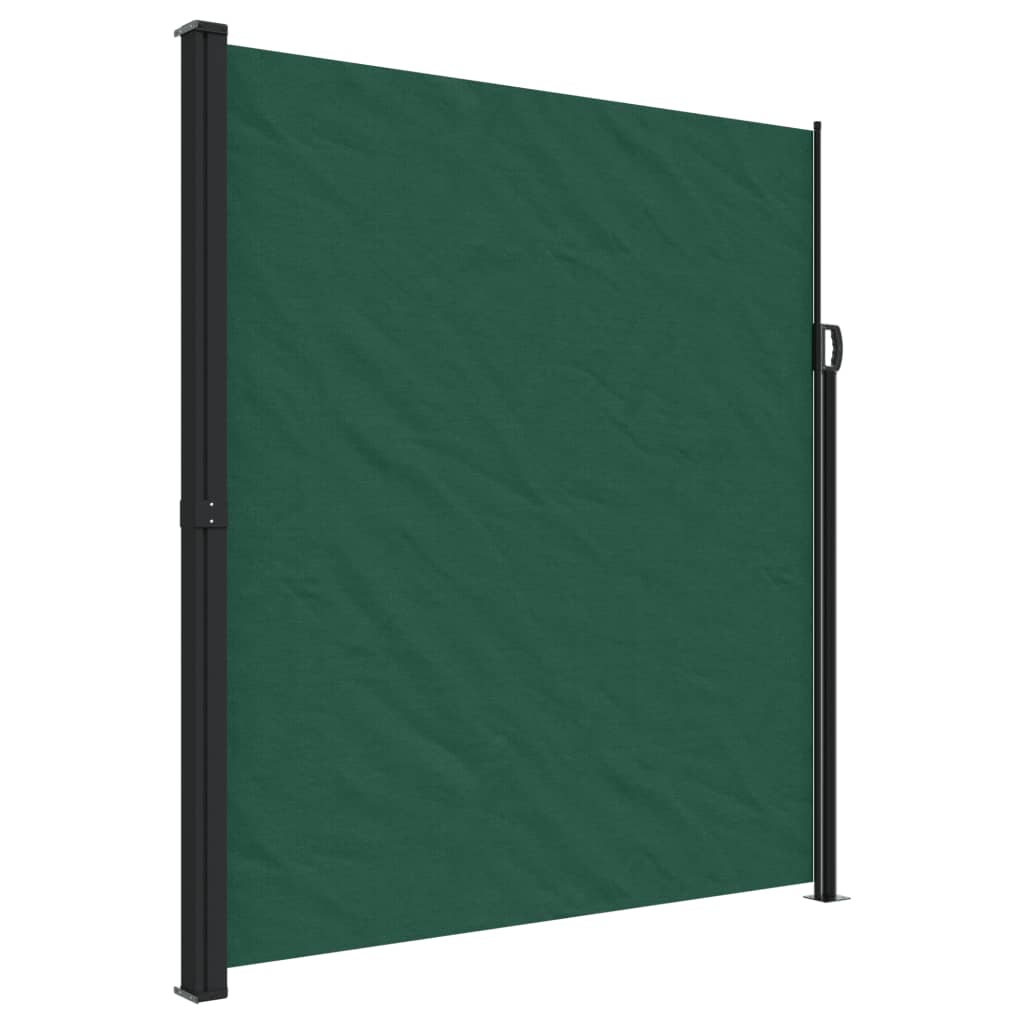 Uttrekkbar sidemarkise mørkegrønn 220x600 cm